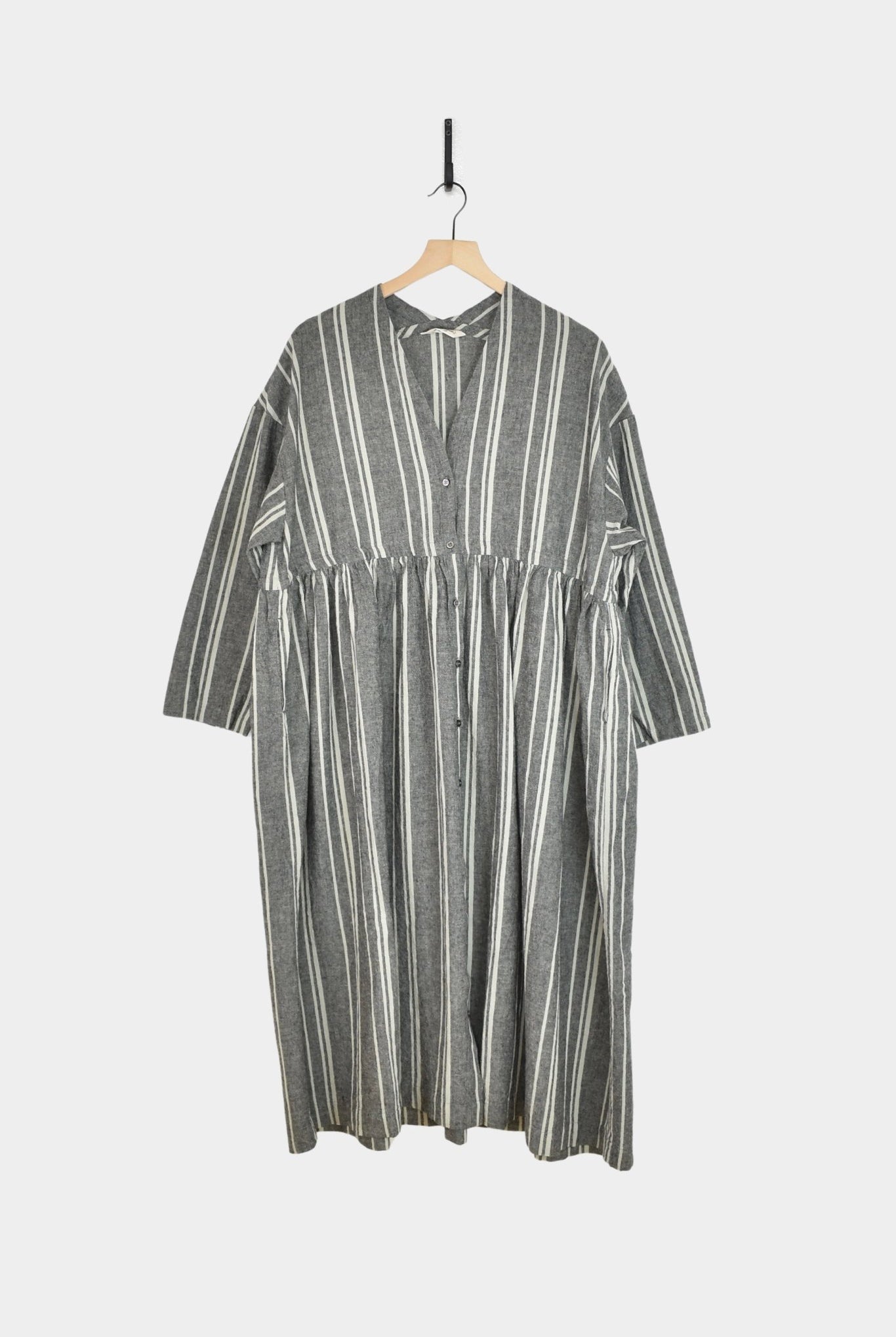 Ichi Antiquités - Random Stripe Dress - Gray - YUCCA, high quality capsule wardrobe, boutiques denver, elevated basics.