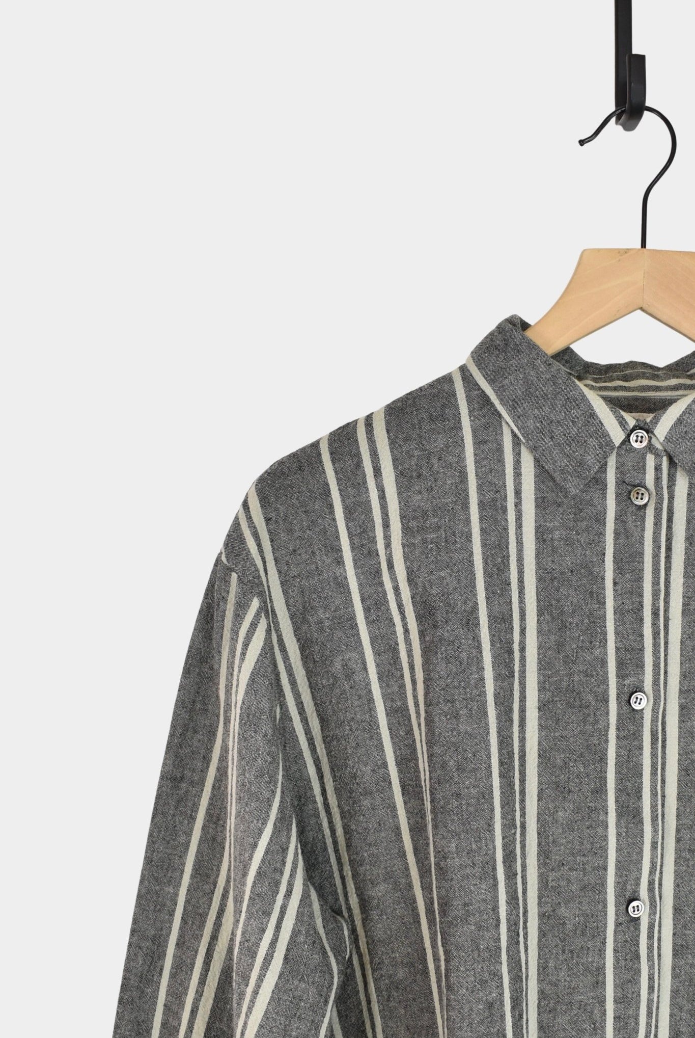 Ichi Antiquités - Random Stripe Shirt - Gray - YUCCA, high quality capsule wardrobe, boutiques denver, elevated basics.