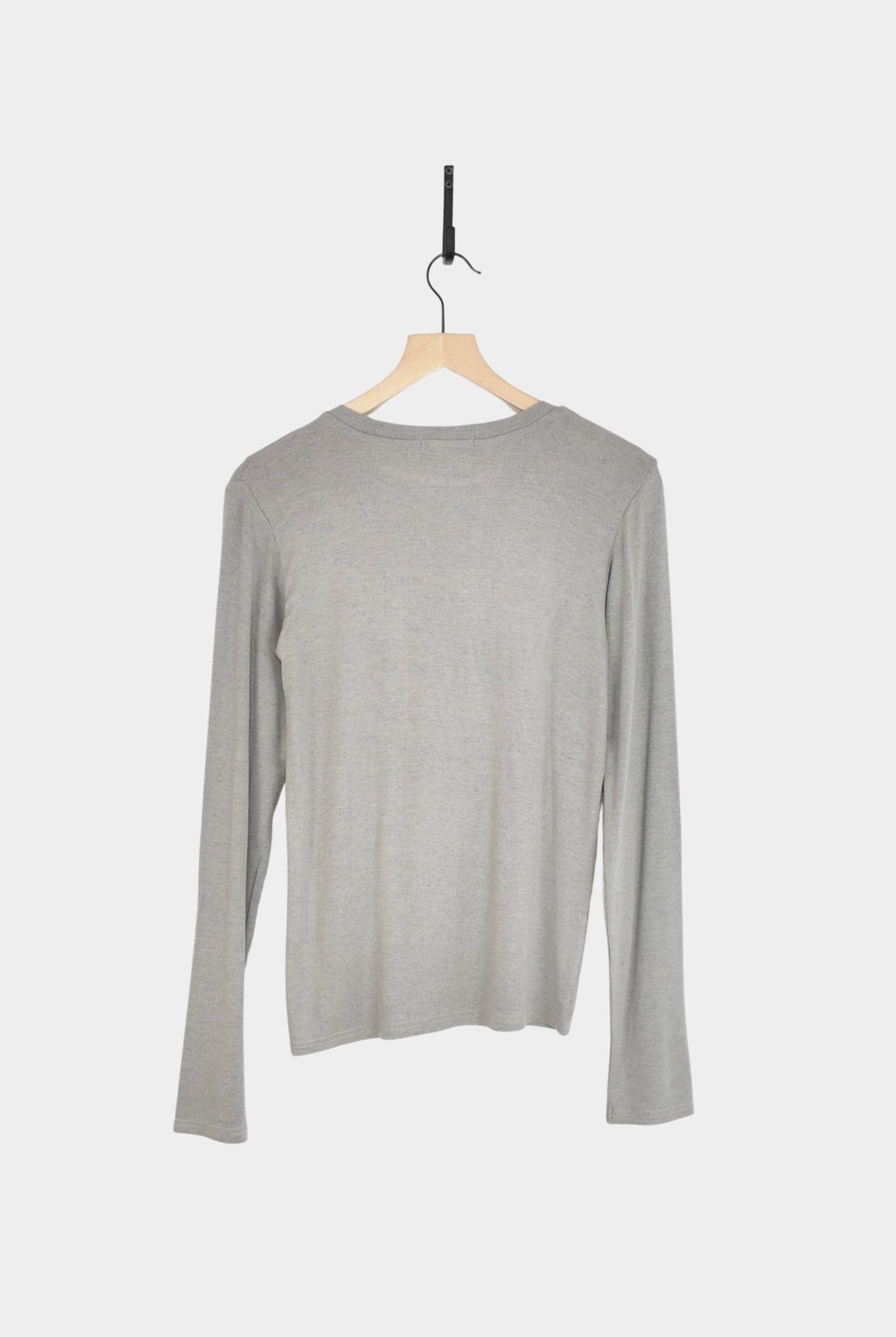 Ichi Antiquités - Rib Crew Neck - Gray - YUCCA, ageless fashion, Japanese clothing for women, at the moment clothes.