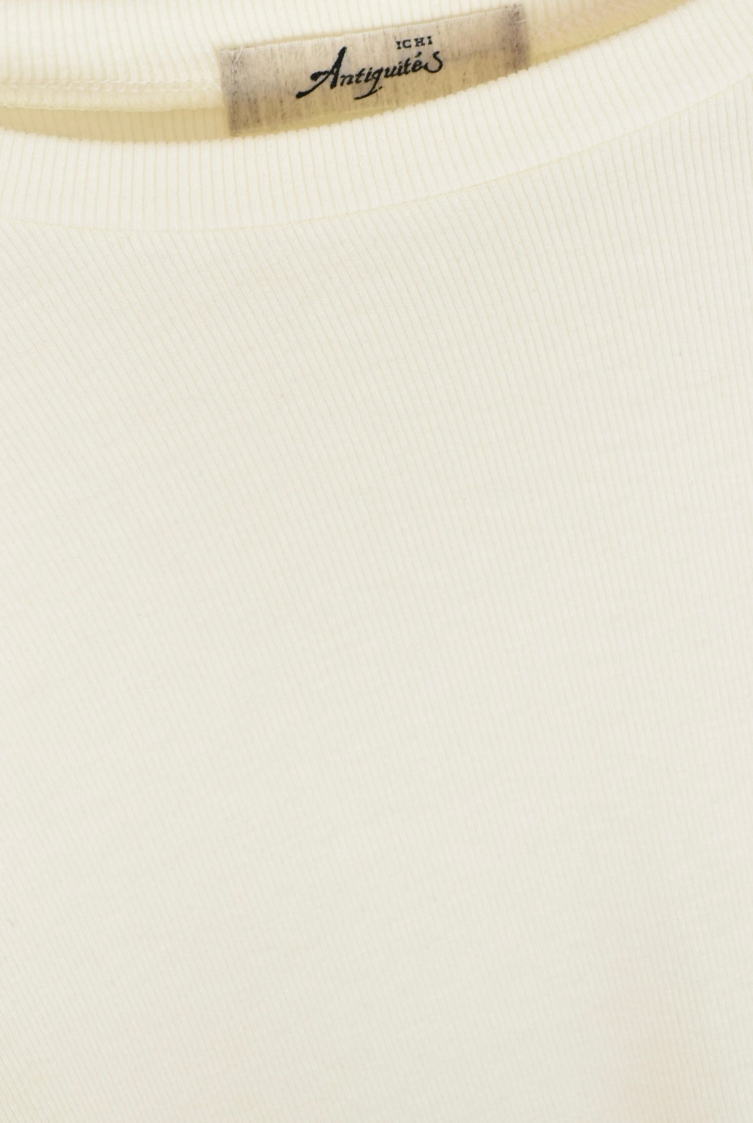 Ichi Antiquités - Rib Crew Neck - Ivory - YUCCA, ageless fashion, Japanese clothing for women, at the moment clothes.