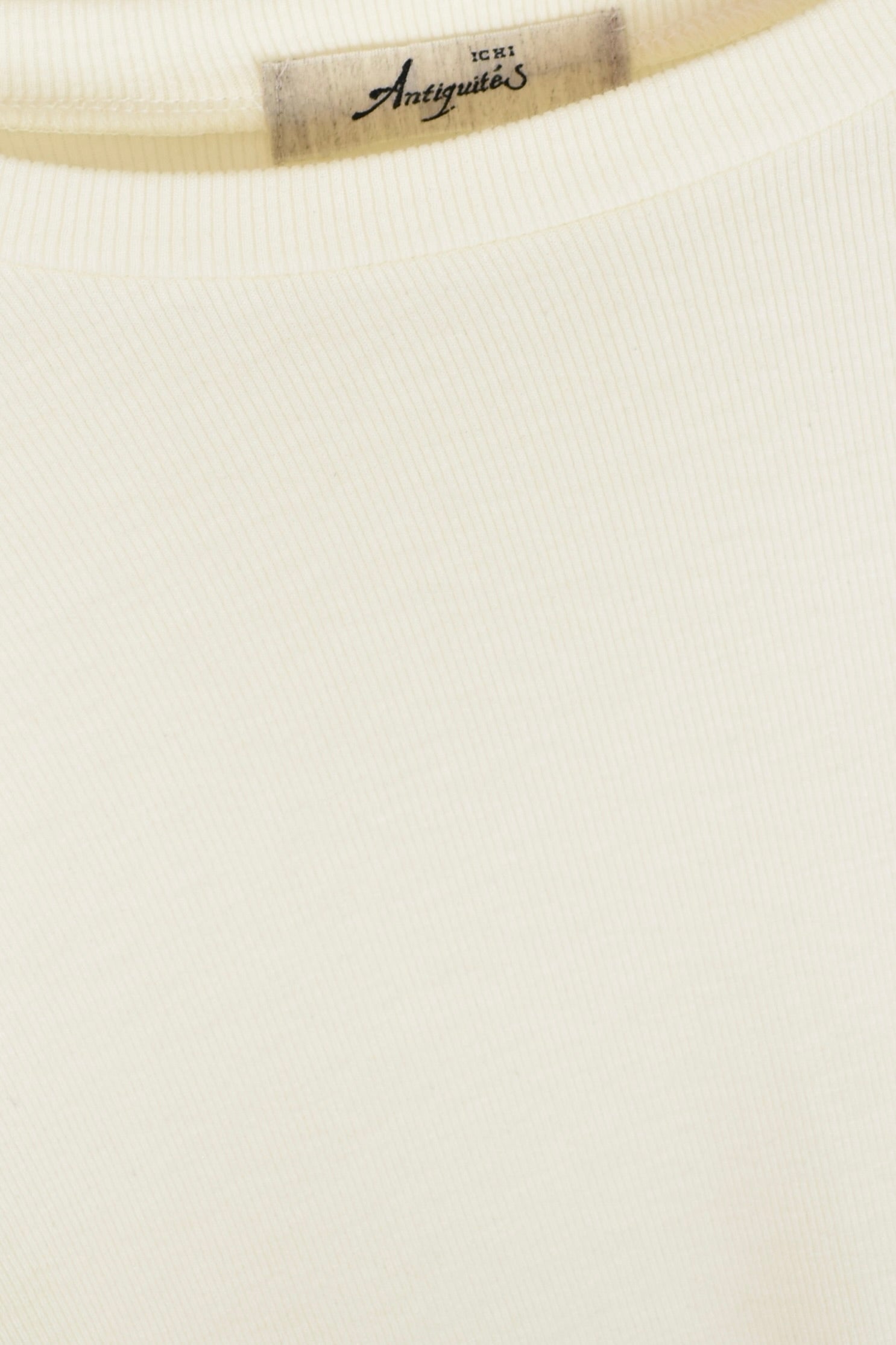 Ichi Antiquités - Rib Crew Neck - Ivory - YUCCA, ageless fashion, Japanese clothing for women, at the moment clothes.