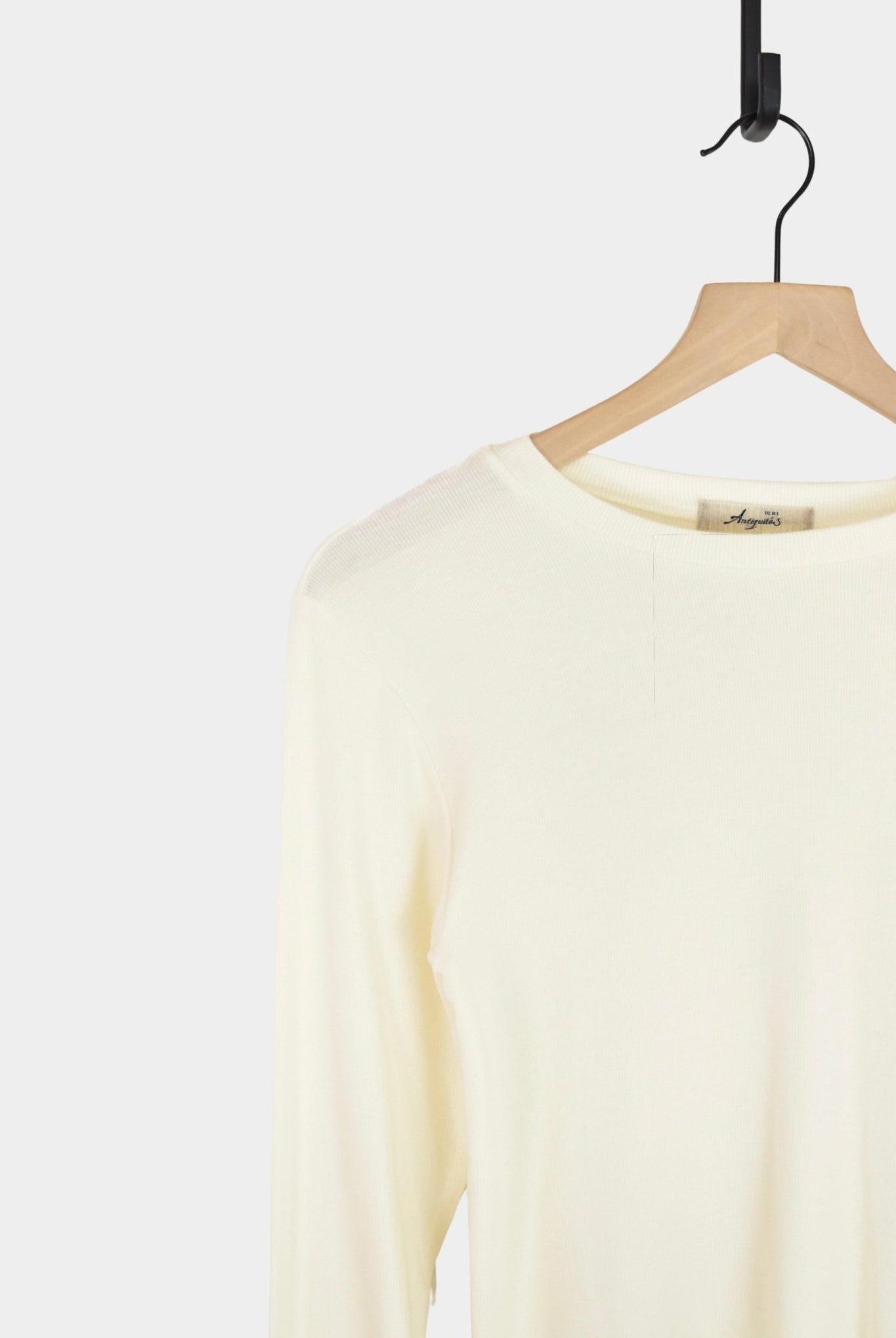 Ichi Antiquités - Rib Crew Neck - Ivory - YUCCA, ageless fashion, Japanese clothing for women, at the moment clothes.