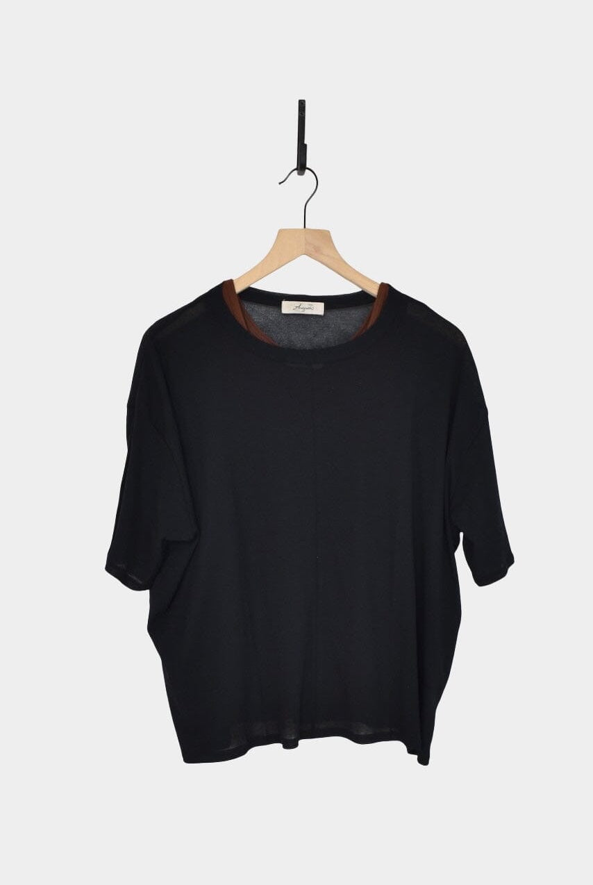 Ichi Antiquités | T-Shirt and Tanktop Set In Brown x Black - SHOP YUCCA Shirts & Tops ICHI ANTIQUITÉS - YUCCA, Artistic clothing for women, boutique near me, boutique stores near me, capsule wardrobe, fashion for women over 50.