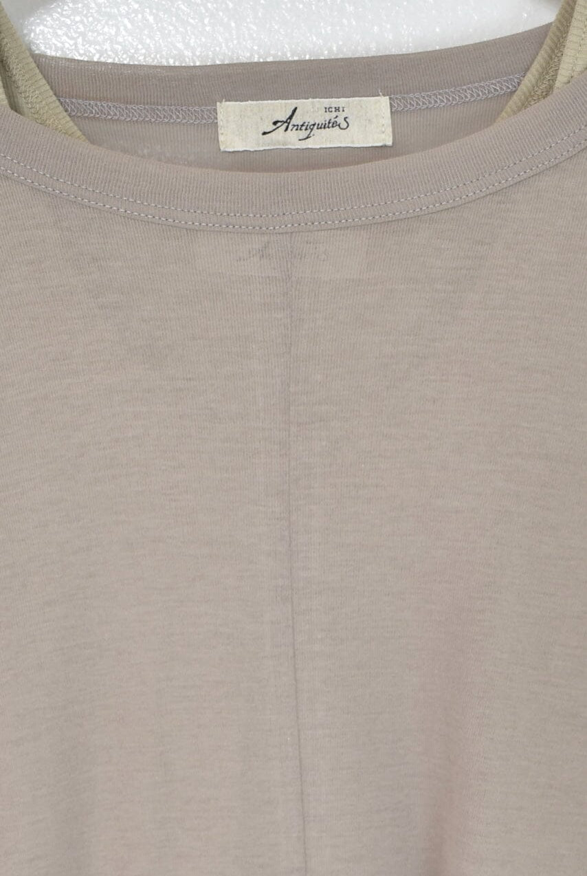 Ichi Antiquités | T-Shirt and Tanktop Set In Beige x Greige - SHOP YUCCA Shirts & Tops ICHI ANTIQUITÉS - YUCCA, Artistic clothing for women, boutique near me, boutique stores near me, capsule wardrobe, fashion for women over 50.