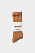 Ichi Antiquités - Undyed Ribbed Cotton Socks - Camel - Socks - YUCCA, boutique near me, cozy socks, Japanese socks.