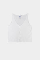 Jungmaven - Anacapa Vest - Washed White - Shirts & Tops - YUCCA, Boutiques denver, stylish tops for women.