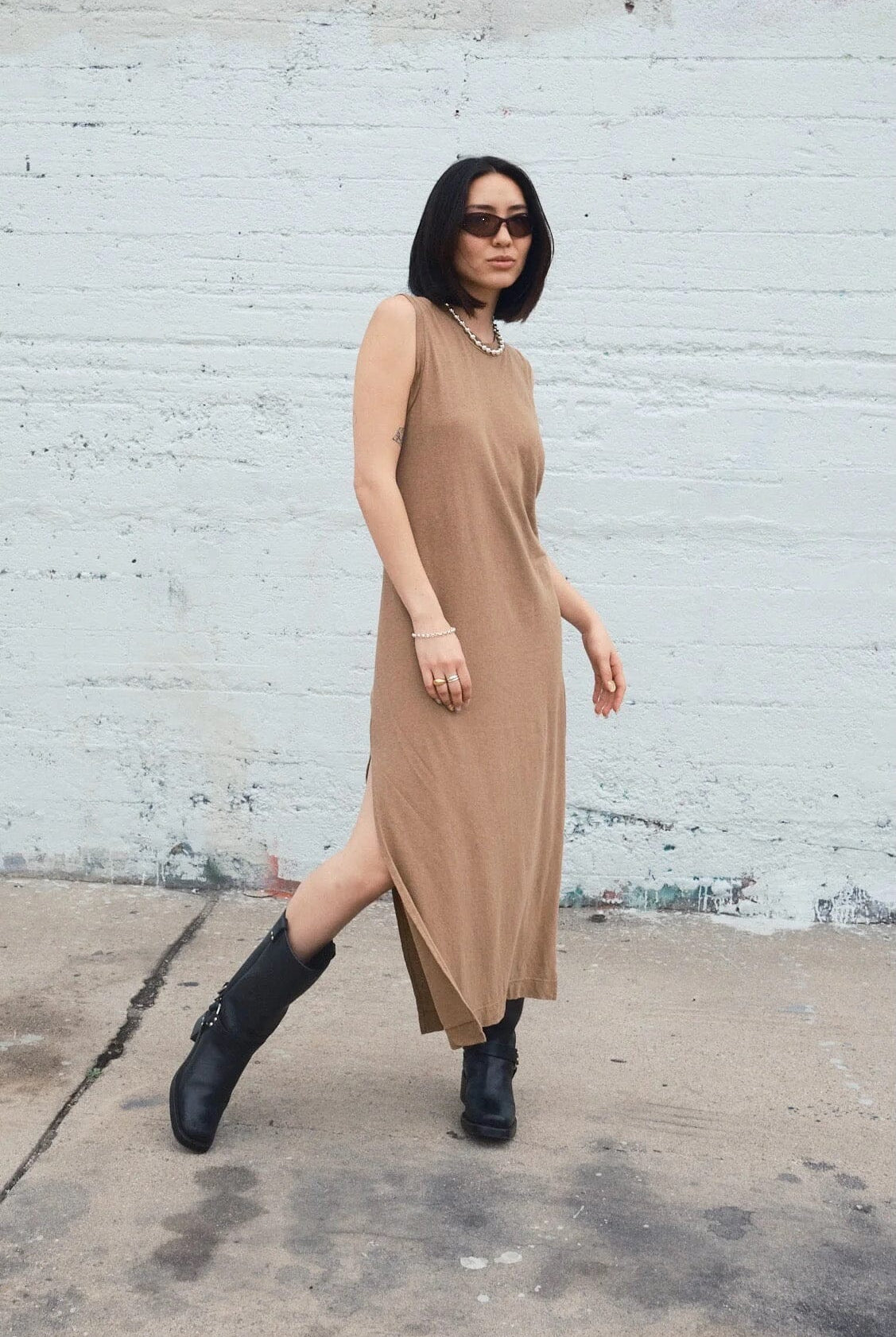 Jungmaven | Hermosa Dress In Coyote - SHOP YUCCA Dresses JUNGMAVEN - YUCCA, Women’s clothing store Denver, boutique stores near me, capsule wardrobe, women’s elevated basics, casual dresses Denver.