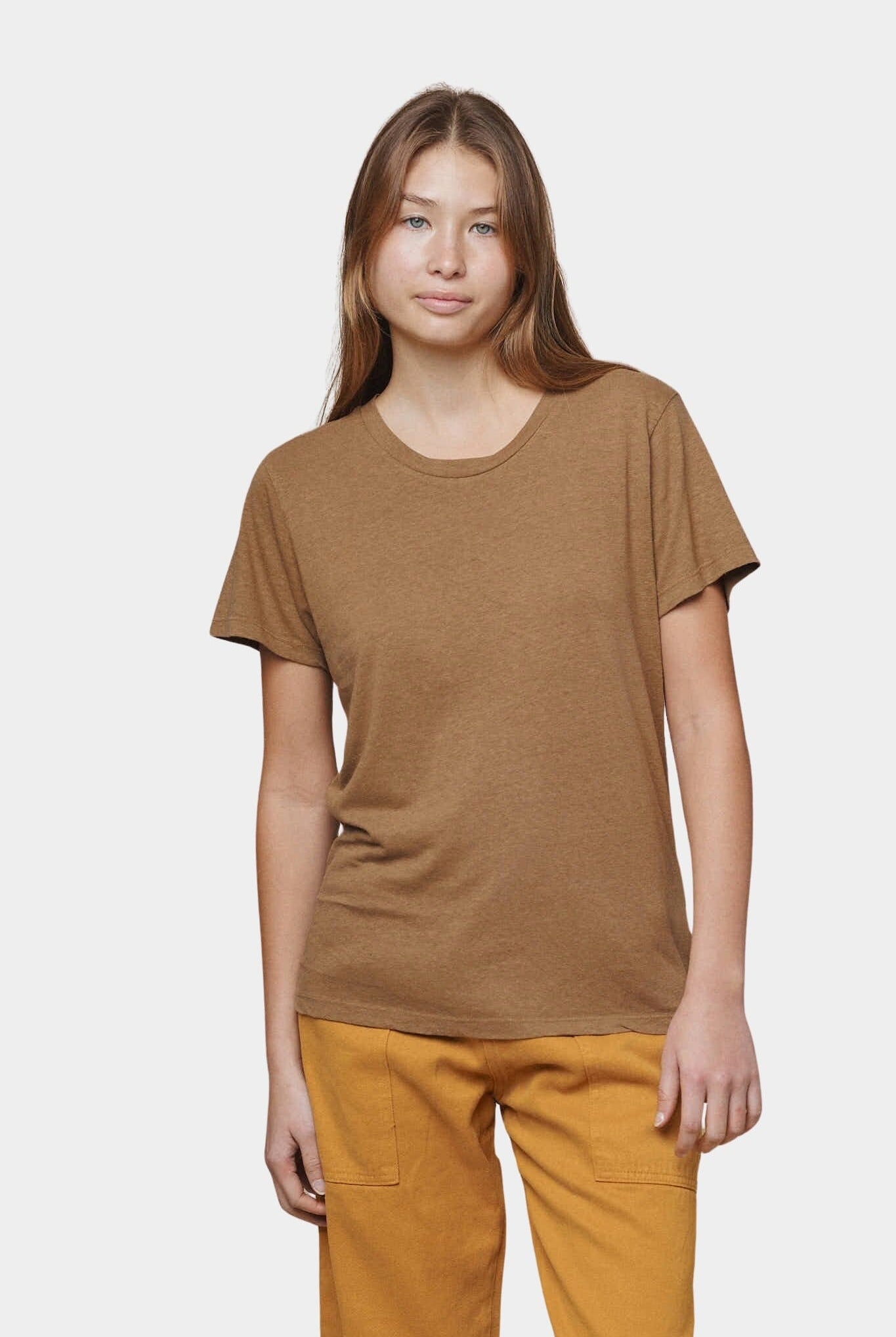 Jungmaven | Lorel Tee In Coyote - SHOP YUCCA Shirts & Tops JUNGMAVEN - YUCCA, Boutiques denver, stylish tops for women, cherry creek boutique, high quality casual tops.