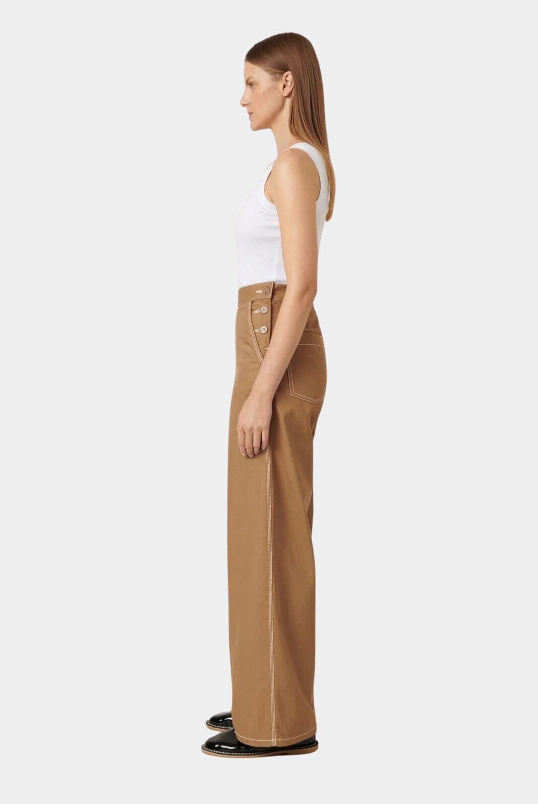 Kowtow | Dungaree Jeans In Earth Denim - SHOP YUCCA Pants KOWTOW - YUCCA, Best boutique shopping in Denver, boutiques Denver, high end denim jeans online, capsule wardrobe, shop local Denver.