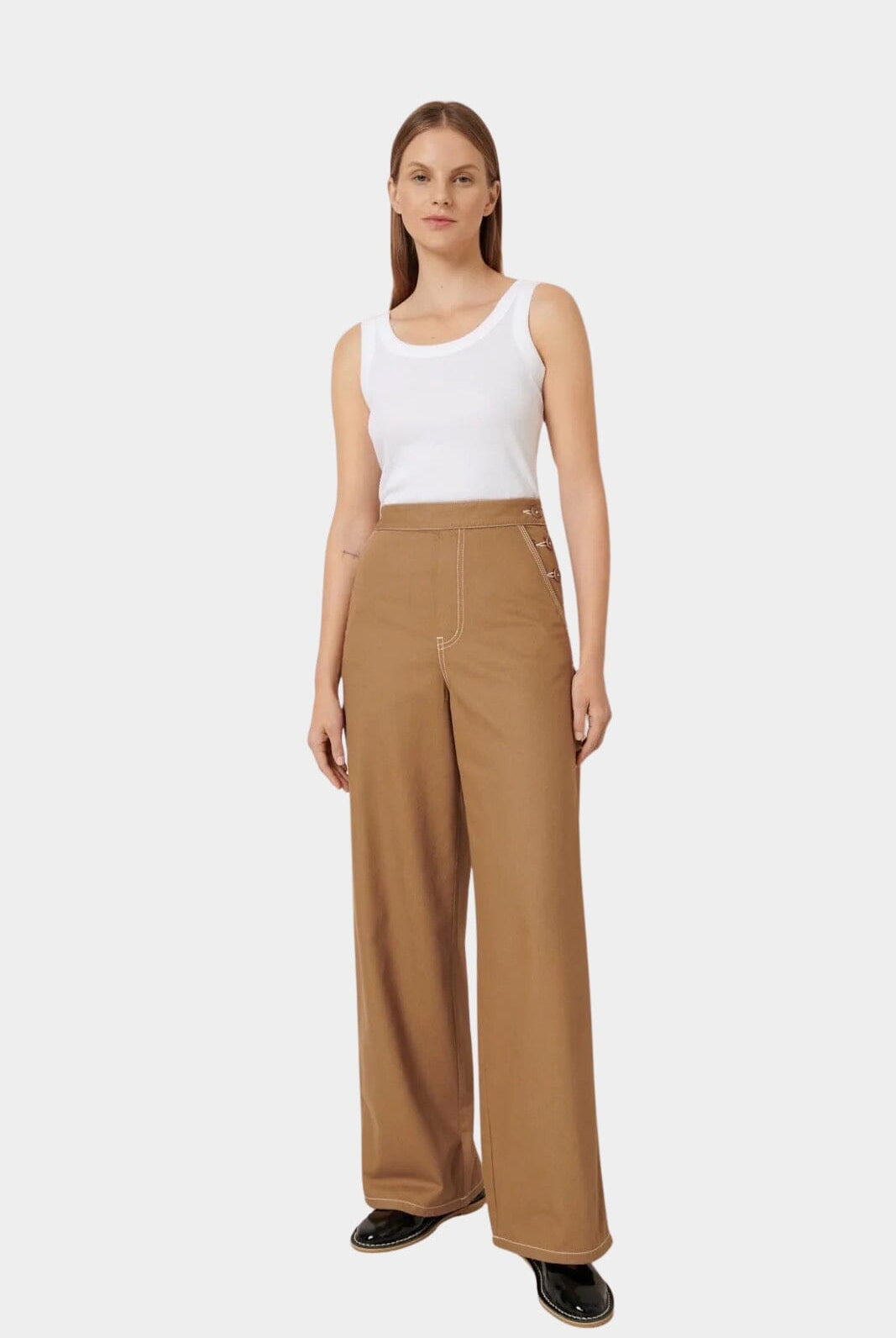 Kowtow | Dungaree Jeans In Earth Denim - SHOP YUCCA Pants KOWTOW - YUCCA, Best boutique shopping in Denver, boutiques Denver, high end denim jeans online, capsule wardrobe, shop local Denver.