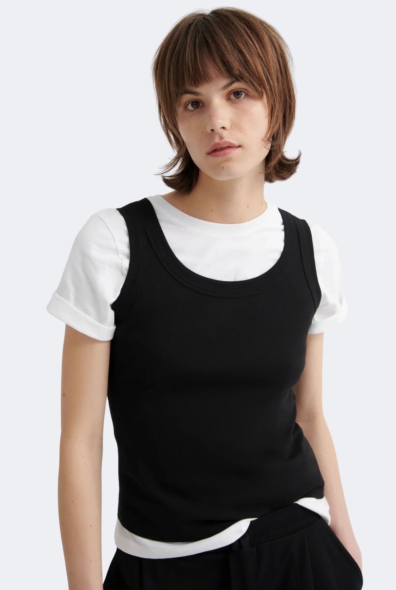 Kowtow - Everyday Singlet - Black - Tank Top - YUCCA, Boutiques Denver, stylish tops for women, high quality casual tops.