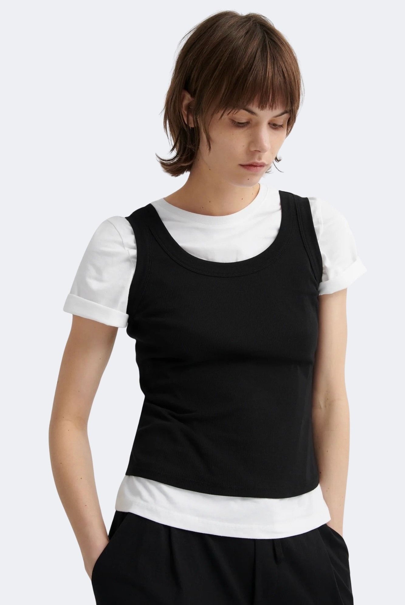Kowtow - Everyday Singlet - Black - Tank Top - YUCCA, Boutiques Denver, stylish tops for women, high quality casual tops.