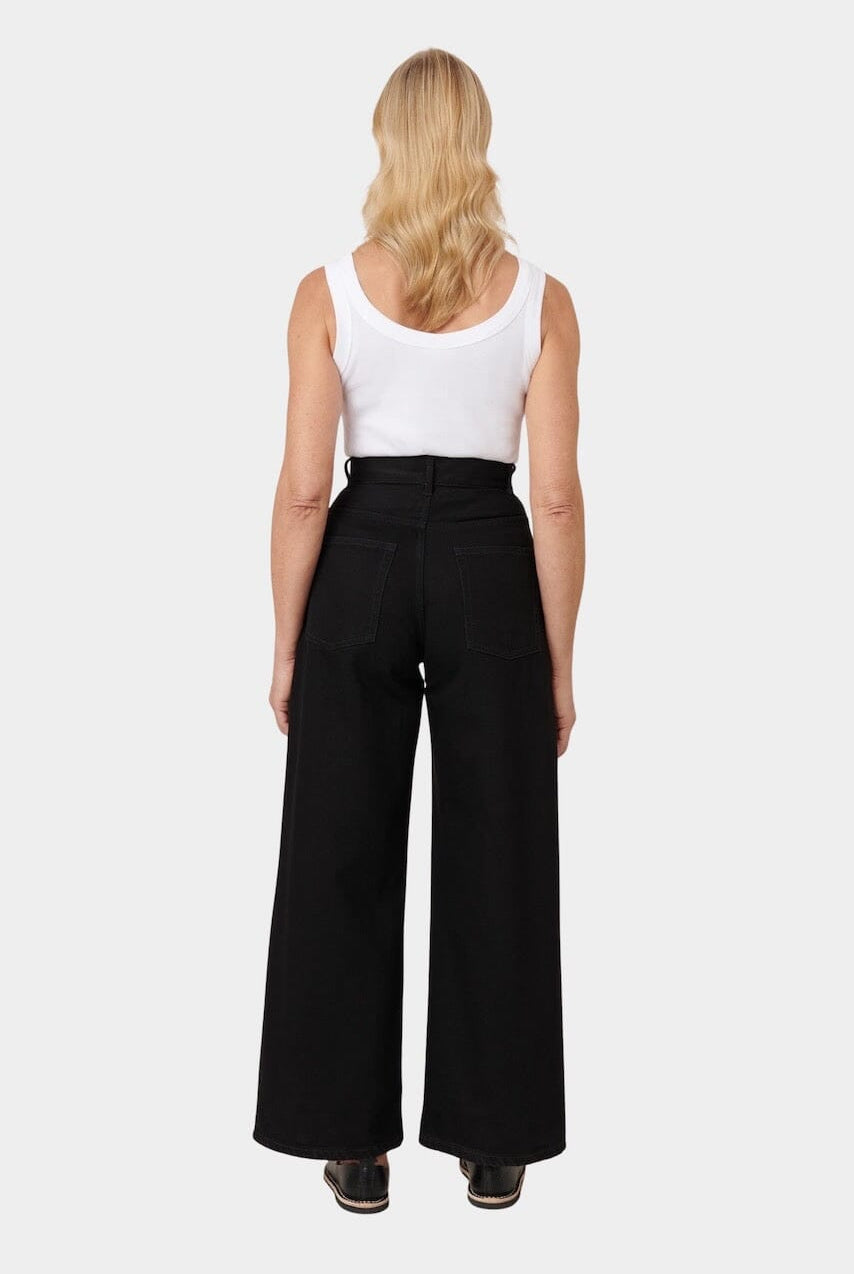 Kowtow | Sailor Jeans In Black - SHOP YUCCA Pants KOWTOW - YUCCA, Best boutique shopping in Denver, boutiques Denver, high end denim jeans online, capsule wardrobe, shop local Denver.