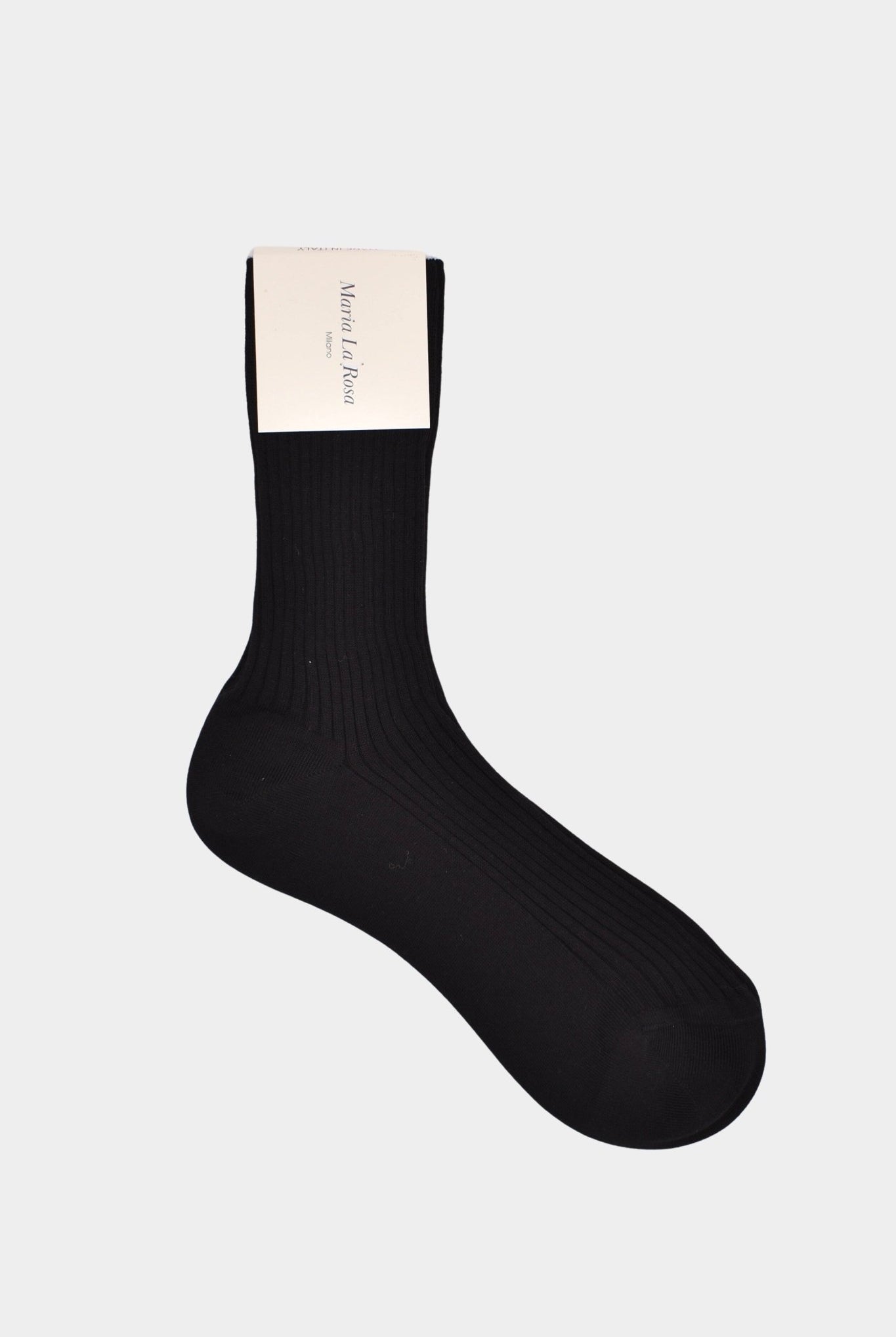 Maria La Rosa - Bio Cotton Socks - Black - Socks - YUCCA, boutique near me, cozy socks, unique socks, Italian socks.