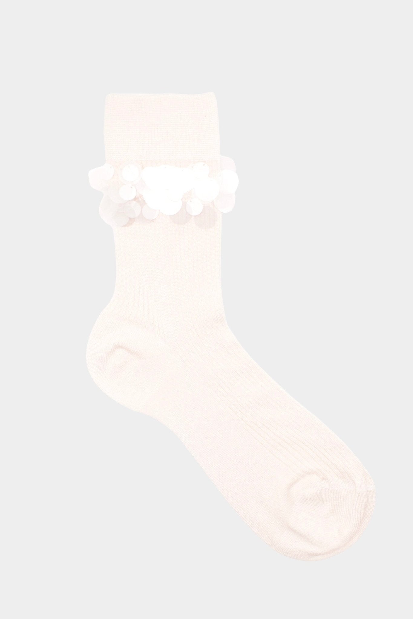 Maria La Rosa | One Ribbed Carnival Socks In White - SHOP YUCCA Socks MARIA LA ROSA - YUCCA, boutique near me, boutique stores near me, cozy socks, unique socks, Italian socks.