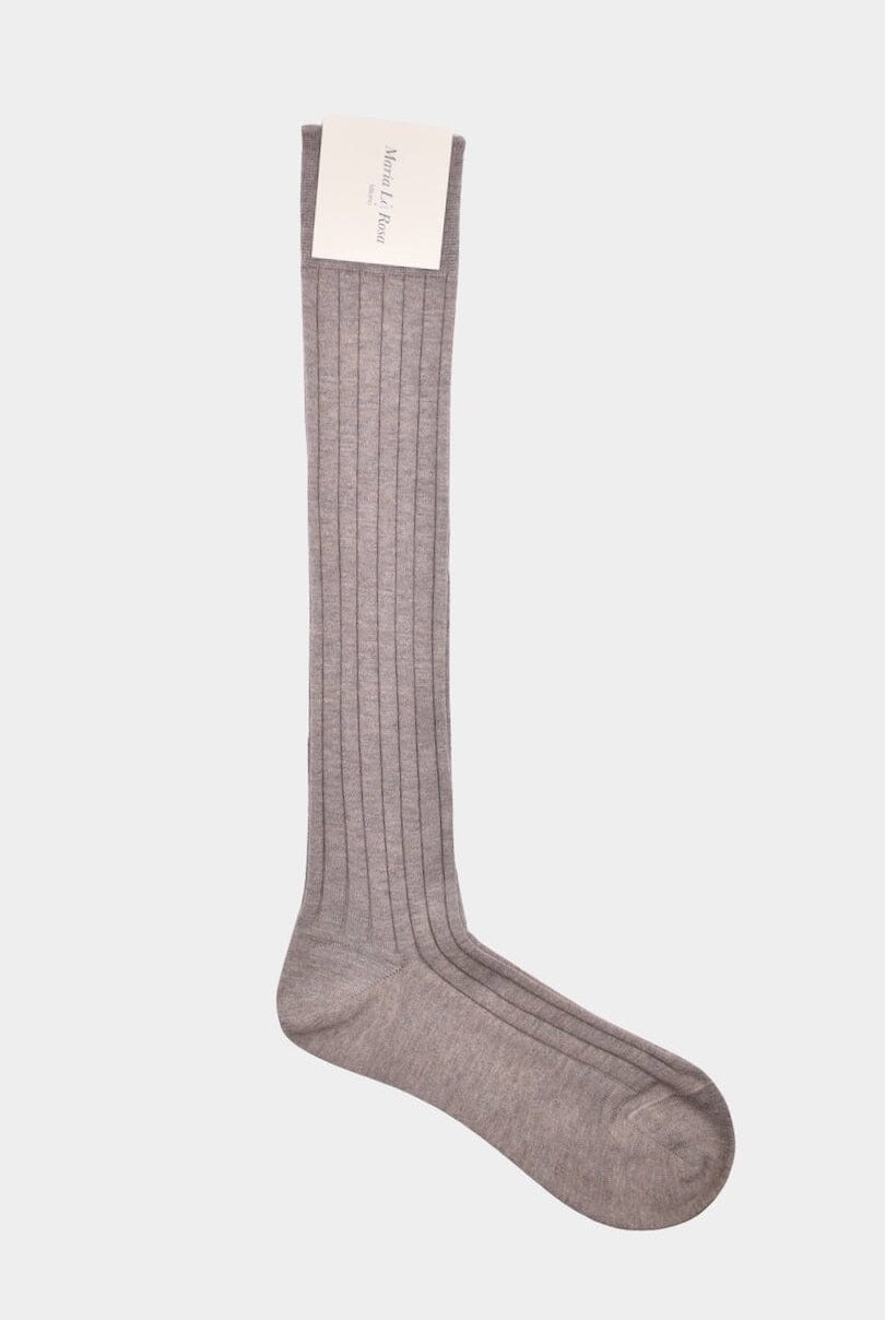 MARIA LA ROSA - Bio Cotton College Socks - Sabbia Melange - Socks - YUCCA, cozy socks, unique socks, Italian socks.