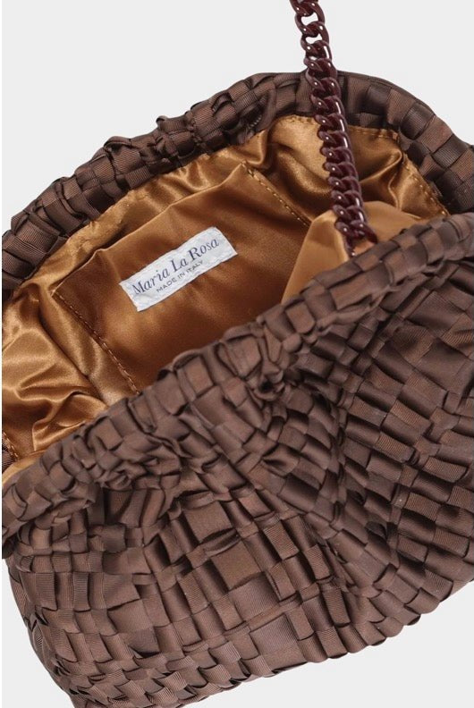 MARIA LA ROSA - Mini Game - Dark Brown - Bags - YUCCA, women’s online leather bags, minimalist leather bags, Italian bags.