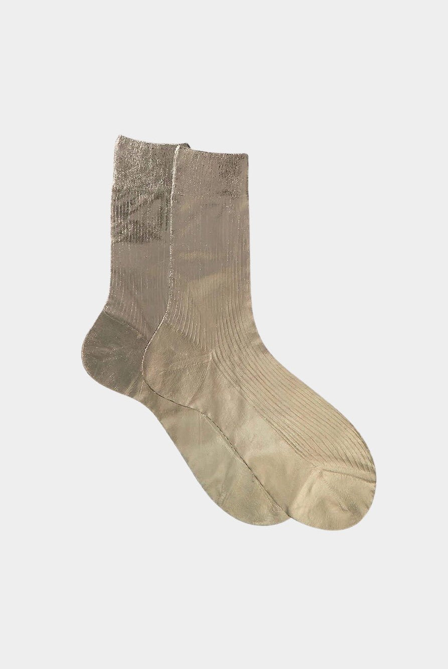 MARIA LA ROSA - One Ribbed Laminated Socks, Bosco - YUCCA - Socks