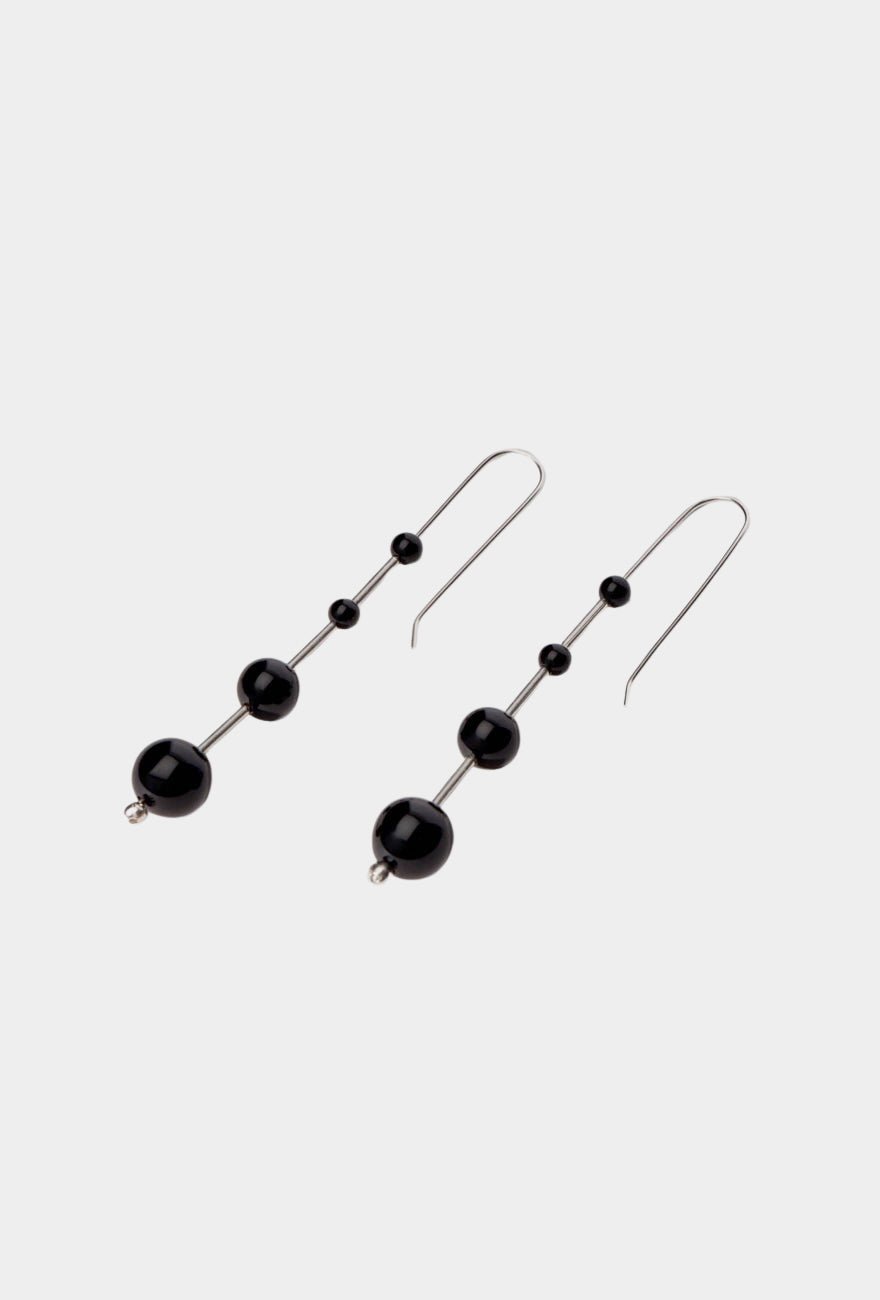 Maslo Jewelry - Idole Earrings - Black Onyx - Earrings - YUCCA, Denver boutique jewelry, sculptural minimalist accessories.