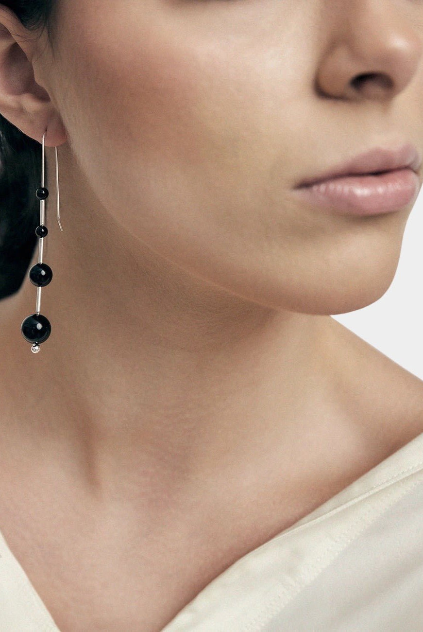 Maslo Jewelry - Idole Earrings - Black Onyx - Earrings - YUCCA, Denver boutique jewelry, sculptural minimalist accessories.