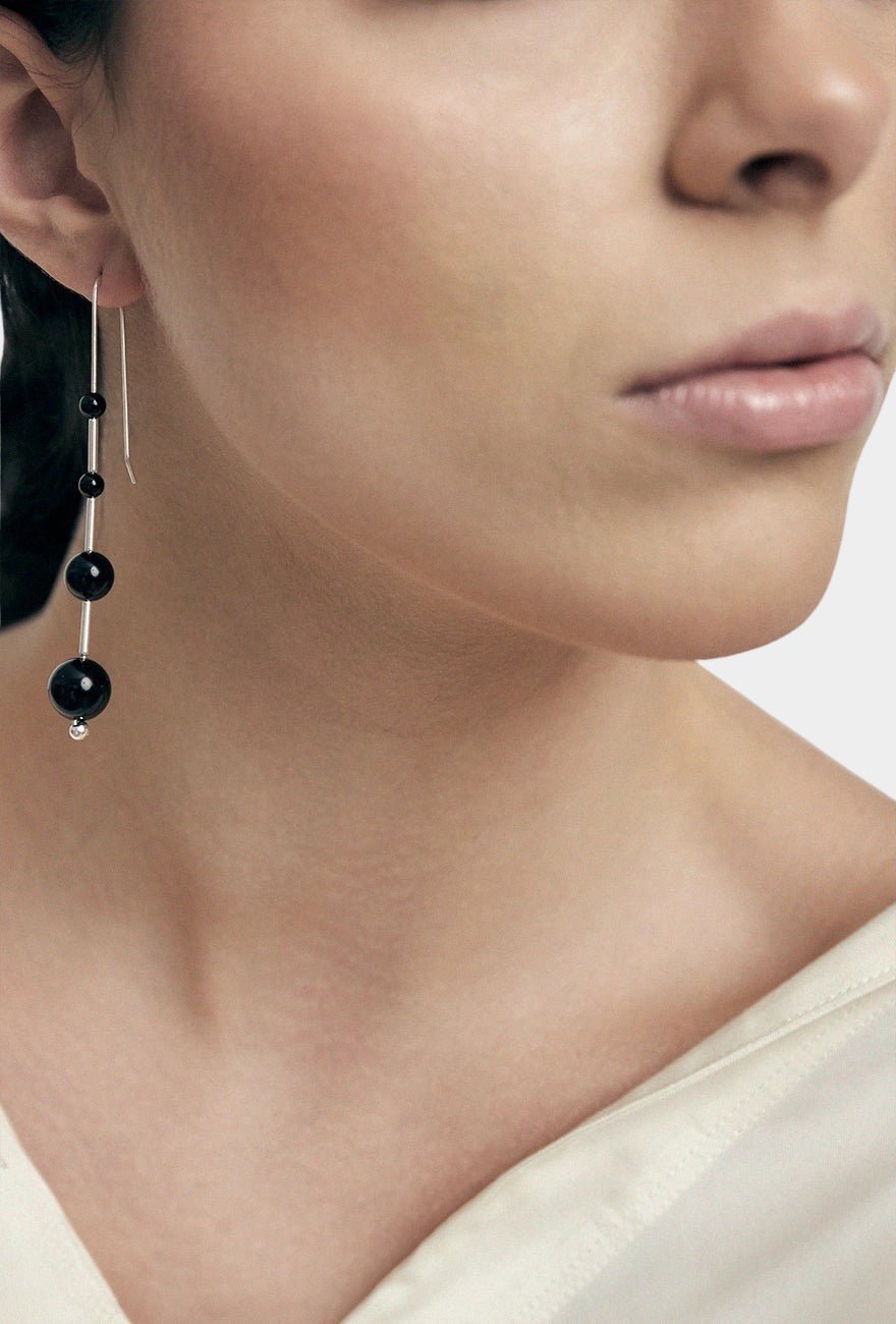 Maslo Jewelry - Idole Earrings - Black Onyx - Earrings - YUCCA, Denver boutique jewelry, sculptural minimalist accessories.