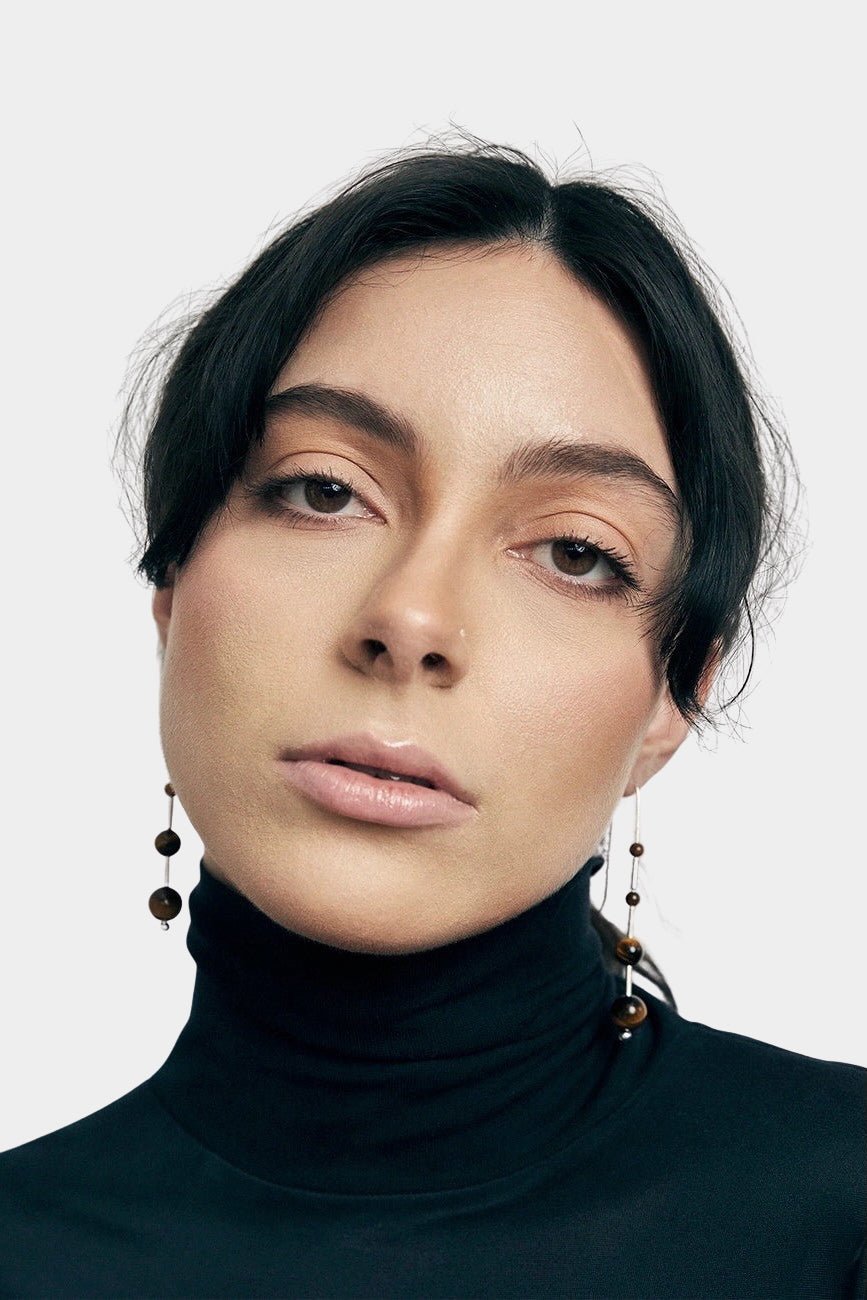 Maslo Jewelry - Idole Earrings - Tigers Eye - Earrings - YUCCA, Denver boutique jewelry, sculptural minimalist accessories.