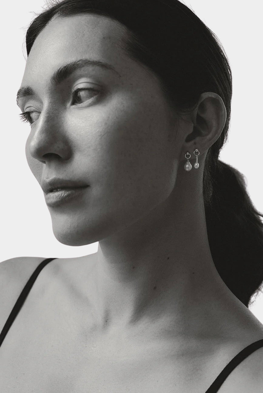 Maslo Jewelry - Balle Pearl Studs - Earrings - YUCCA, artistic minimalist jewelry for women, Denver jewelry boutique.