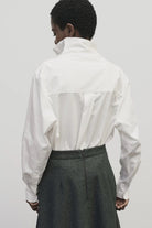 Mijeong Park - Asymmetric Cotton Shirt In White - Shirts & Tops - YUCCA - boutiques near me, women’s high quality tops.