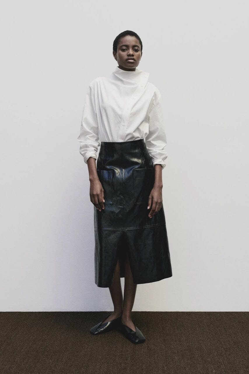Mijeong Park - Asymmetric Cotton Shirt In White - Shirts & Tops - YUCCA - boutiques near me, women’s high quality tops.