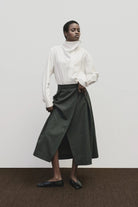 Mijeong Park - Asymmetric Cotton Shirt In White - Shirts & Tops - YUCCA - boutiques near me, women’s high quality tops.