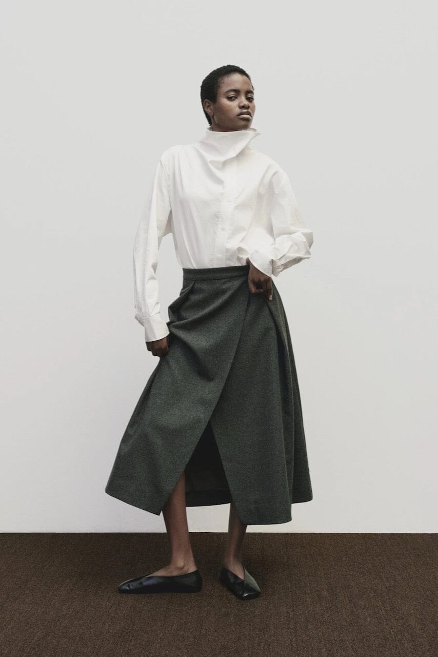 Mijeong Park - Asymmetric Cotton Shirt In White - Shirts & Tops - YUCCA - boutiques near me, women’s high quality tops.
