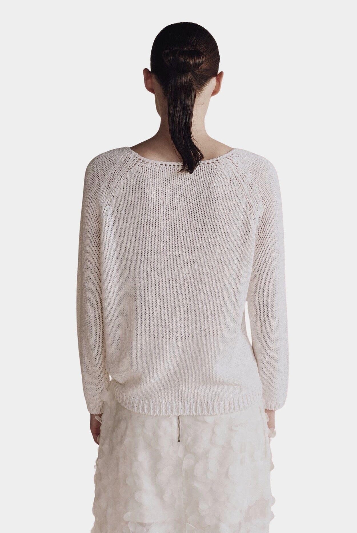 Mijeong Park | Boat Neck Sweater in White - SHOP YUCCA Sweater MIJEONG PARK - YUCCA, Yucca store Denver, women’s clothing boutique near me, high quality capsule wardrobe, boutiques near me, women’s high quality knitwear.