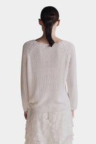 Mijeong Park | Boat Neck Sweater in White - SHOP YUCCA Sweater MIJEONG PARK - YUCCA, Yucca store Denver, women’s clothing boutique near me, high quality capsule wardrobe, boutiques near me, women’s high quality knitwear.