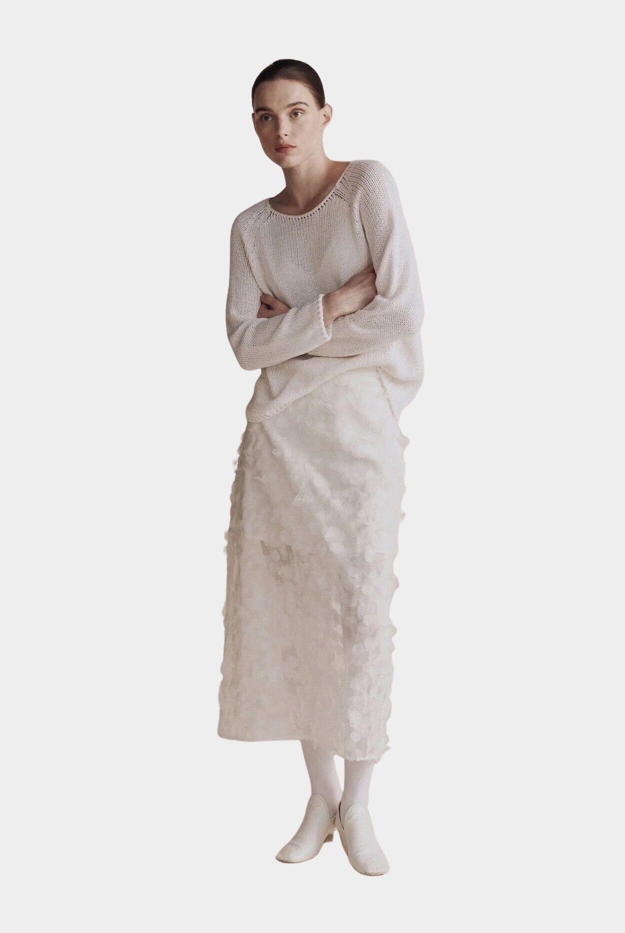 Mijeong Park | Boat Neck Sweater in White - SHOP YUCCA Sweater MIJEONG PARK - YUCCA, Yucca store Denver, women’s clothing boutique near me, high quality capsule wardrobe, boutiques near me, women’s high quality knitwear.