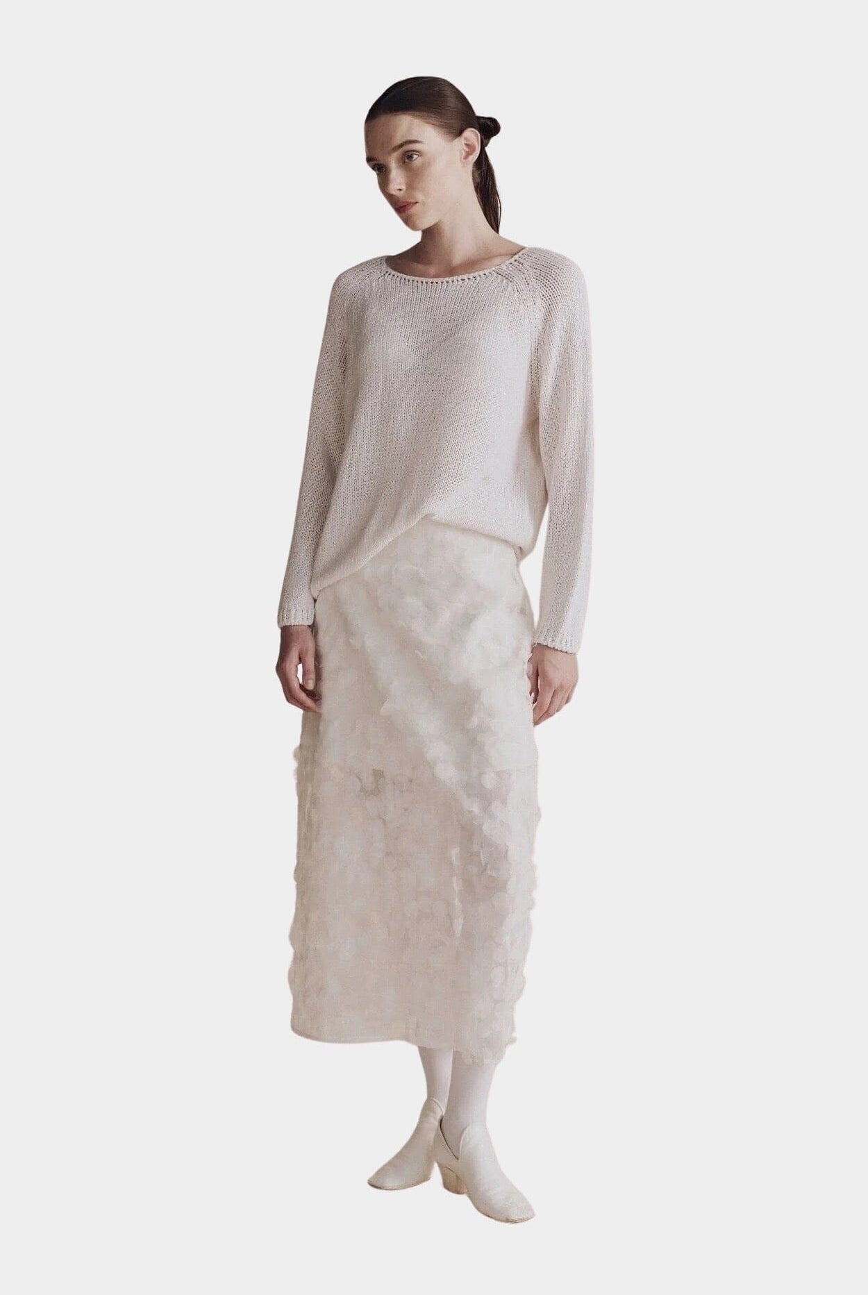 Mijeong Park | Boat Neck Sweater in White - SHOP YUCCA Sweater MIJEONG PARK - YUCCA, Yucca store Denver, women’s clothing boutique near me, high quality capsule wardrobe, boutiques near me, women’s high quality knitwear.
