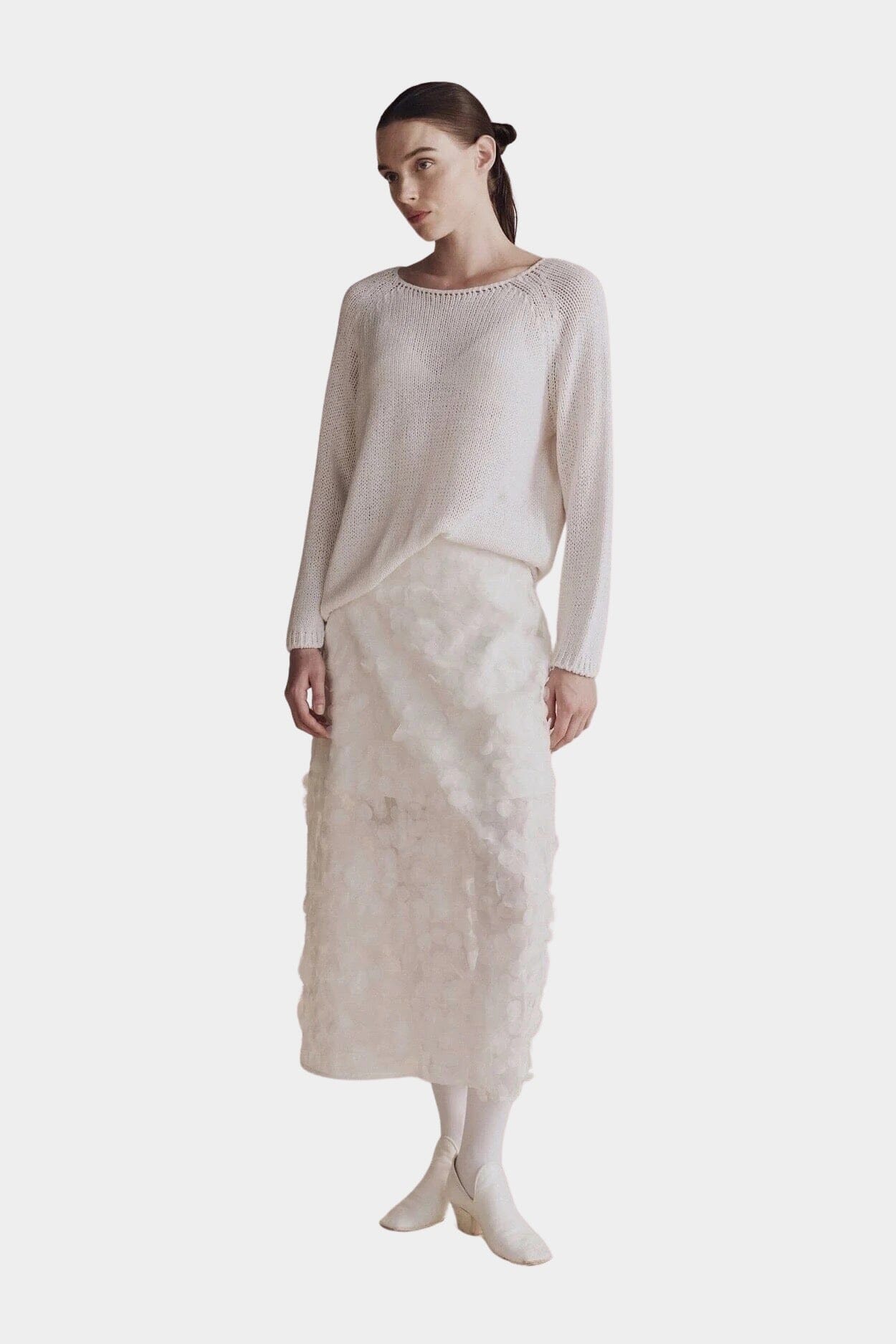 Mijeong Park | Boat Neck Sweater in White - SHOP YUCCA Sweater MIJEONG PARK - YUCCA, Yucca store Denver, women’s clothing boutique near me, high quality capsule wardrobe, boutiques near me, women’s high quality knitwear.