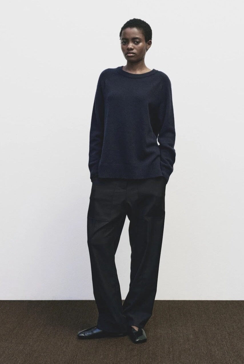 Mijeong Park - Cashmere Blend Crewneck Knit - Navy - Sweater - YUCCA, Yucca store Denver, women’s clothing boutique near me.