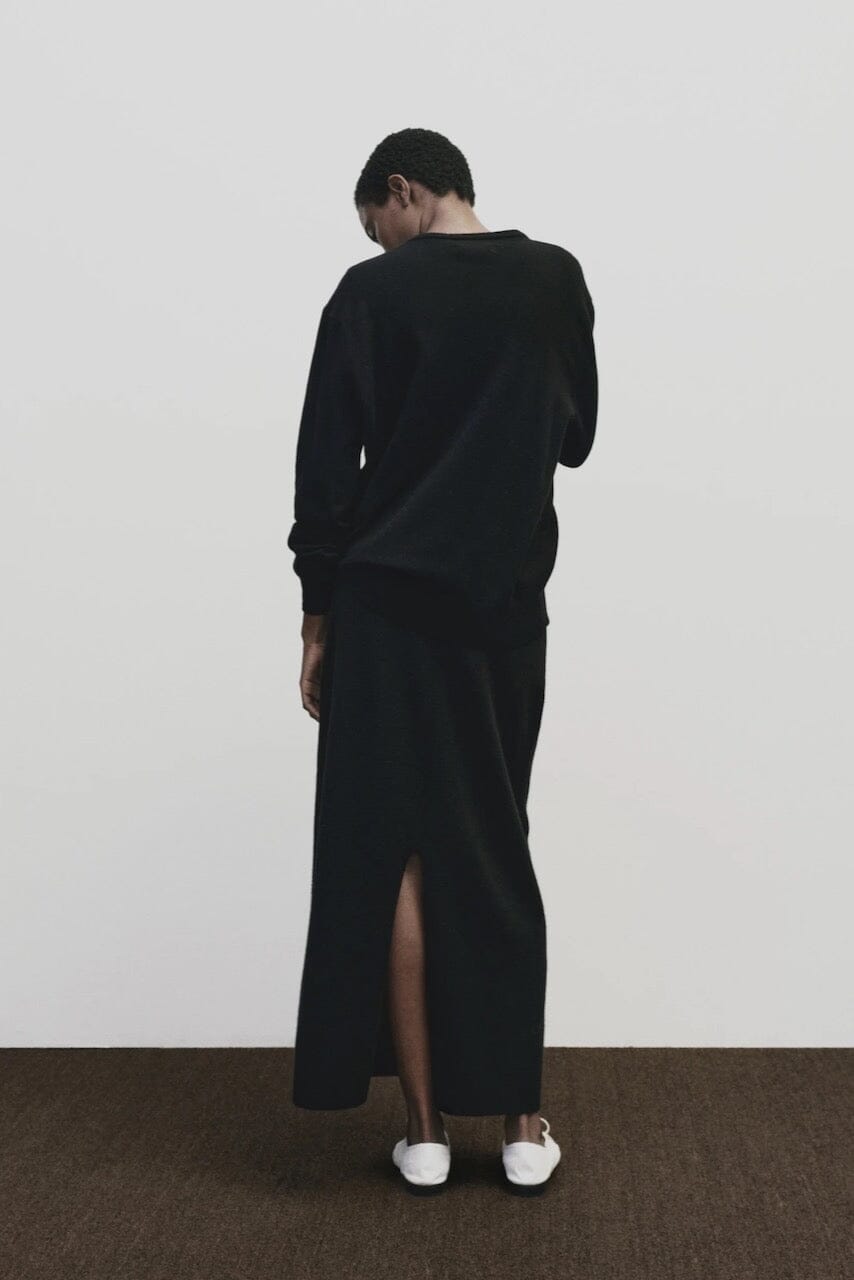 Mijeong Park - Cashmere Blend Knit Midi Skirt - Black - Skirts - YUCCA, Women’s clothing store Denver, shop local.