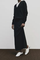 Mijeong Park - Cashmere Blend Knit Midi Skirt - Black - Skirts - YUCCA, Women’s clothing store Denver, shop local.