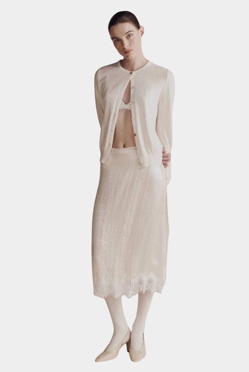 Mijeong Park | Cotton Blend Cardigan In Ivory - SHOP YUCCA Shirts & Tops MIJEONG PARK - YUCCA, Yucca store Denver, women’s clothing boutique near me, high quality capsule wardrobe, boutiques near me, women’s high quality tops.