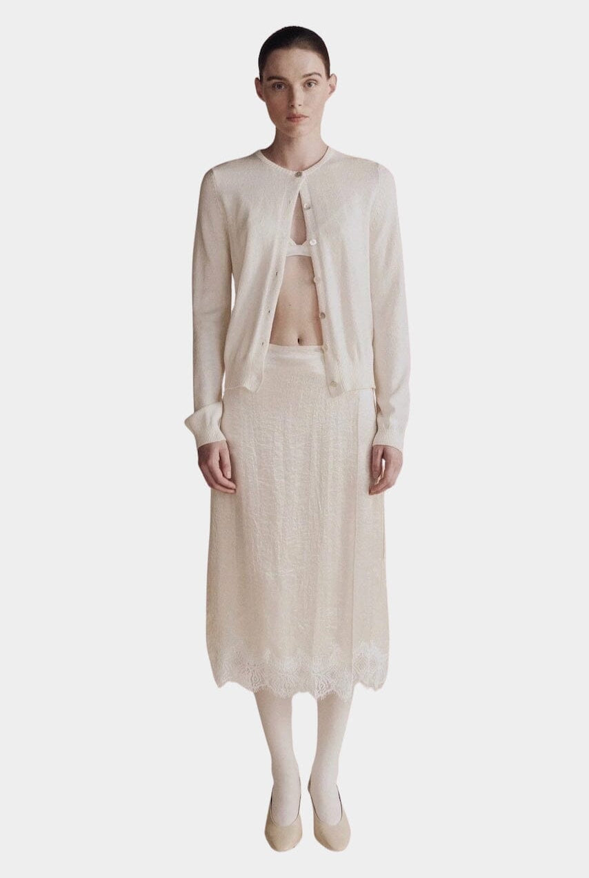 Mijeong Park | Cotton Blend Cardigan In Ivory - SHOP YUCCA Shirts & Tops MIJEONG PARK - YUCCA, Yucca store Denver, women’s clothing boutique near me, high quality capsule wardrobe, boutiques near me, women’s high quality tops.
