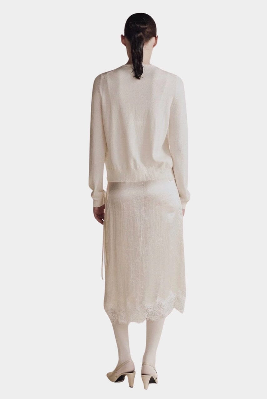 Mijeong Park | Cotton Blend Cardigan In Ivory - SHOP YUCCA Shirts & Tops MIJEONG PARK - YUCCA, Yucca store Denver, women’s clothing boutique near me, high quality capsule wardrobe, boutiques near me, women’s high quality tops.