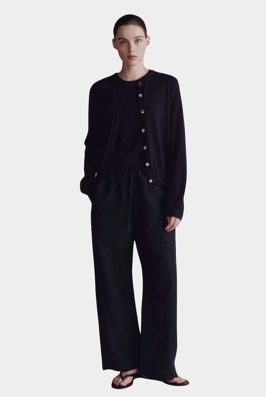 Mijeong Park | Cotton Blend Cardigan in Navy - SHOP YUCCA Cardigan MIJEONG PARK - YUCCA, Yucca store Denver, women’s clothing boutique near me, high quality capsule wardrobe, boutiques near me, women’s high quality tops.