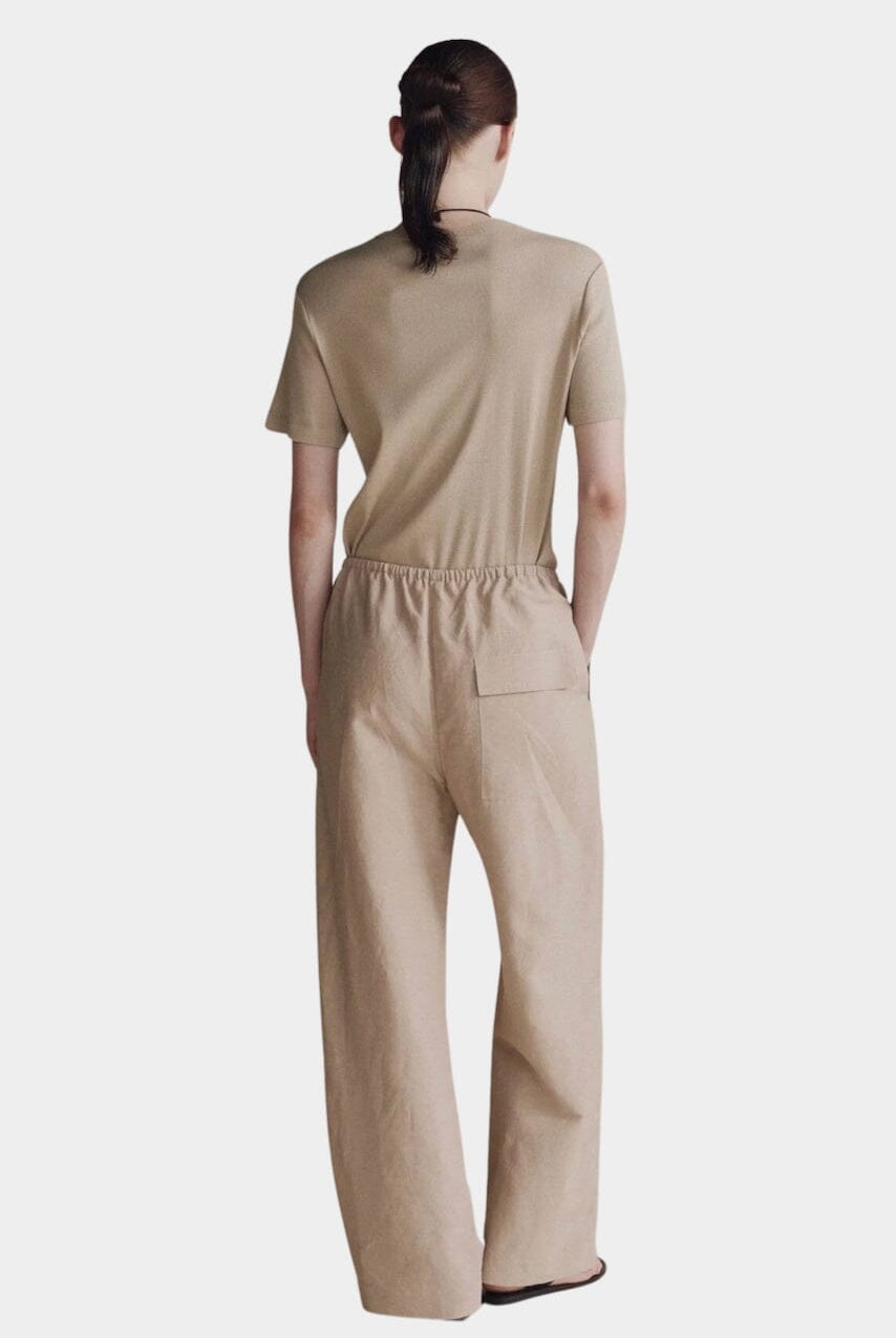 Mijeong Park | Cotton Tencel Ribbed Shirt In Light Khaki - SHOP YUCCA Shirts & Tops MIJEONG PARK - YUCCA, Yucca store Denver, women’s clothing boutique near me, high quality capsule wardrobe, boutiques near me, women’s high quality tops.