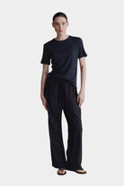 Mijeong Park | Cotton Tencel Ribbed T-Shirt in Navy - SHOP YUCCA Shirts & Tops MIJEONG PARK - YUCCA, Yucca store Denver, women’s clothing boutique near me, high quality capsule wardrobe, boutiques near me, women’s high quality tops.