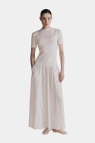 Mijeong Park | Cotton Tencel Ribbed T-Shirt in White - SHOP YUCCA Shirts & Tops MIJEONG PARK - YUCCA, Yucca store Denver, women’s clothing boutique near me, high quality capsule wardrobe, boutiques near me, women’s high quality tops.
