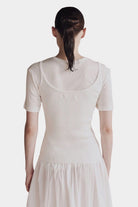Mijeong Park | Cotton Tencel Ribbed T-Shirt in White - SHOP YUCCA Shirts & Tops MIJEONG PARK - YUCCA, Yucca store Denver, women’s clothing boutique near me, high quality capsule wardrobe, boutiques near me, women’s high quality tops.