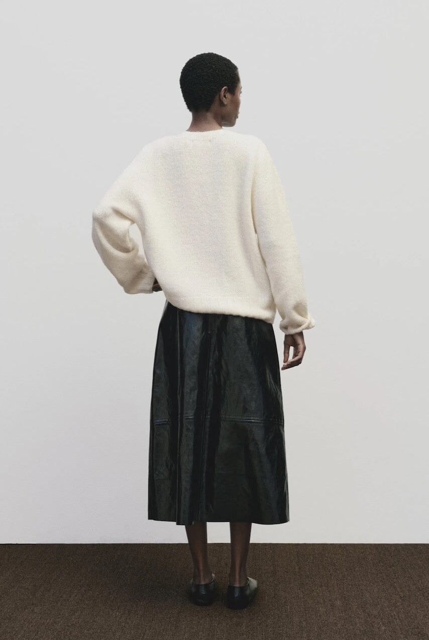 Mijeong Park - Faux Leather Skirt - Black - Skirts - YUCCA, women’s elevated skirts, clothing boutiques near me.