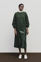 Mijeong Park - Faux Leather Skirt - Green - Skirts - YUCCA, women’s elevated skirts, clothing boutiques near me.