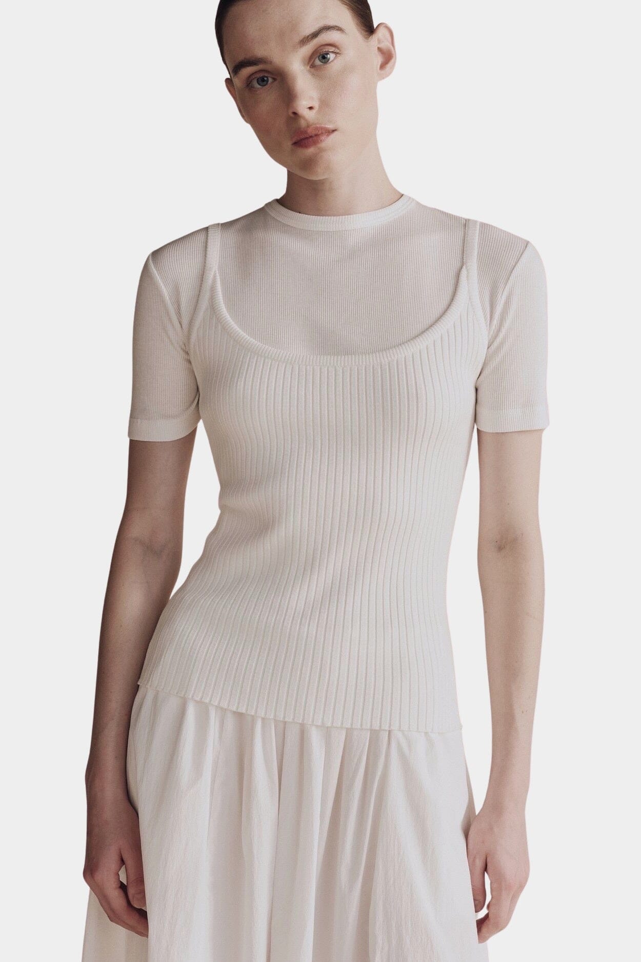 Mijeong Park | Gathered Maxi Skirt In White - SHOP YUCCA Skirts MIJEONG PARK - YUCCA, Women’s clothing store Denver, women’s clothing website, women’s elevated skirts, clothing boutiques near me, women’s elevated maxi skirts.